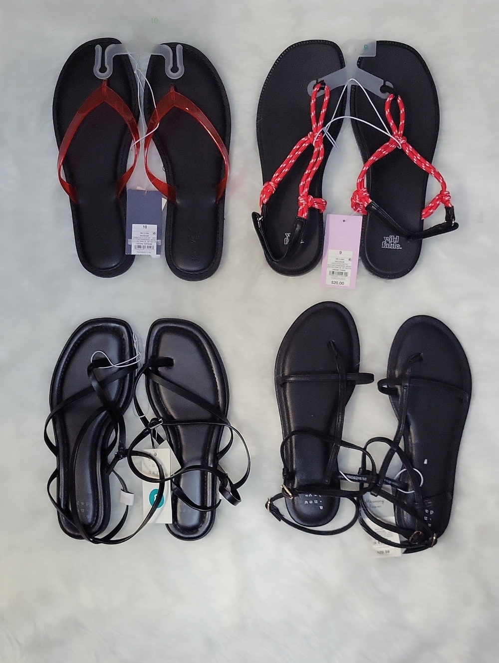 (4) Various Black Sandals Collection Reseller's Bundle
